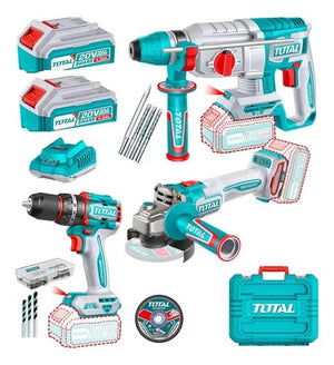 Kit 3 en 1 — Taladro + Rotomartillo + Amoladora 20V