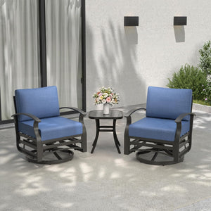 Set 3 Piezas Mecedora Giratoria Kullavik para Exterior