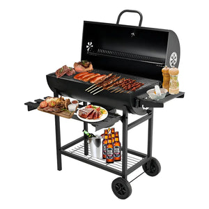 Asador Ahumador de Carbón con Ruedas